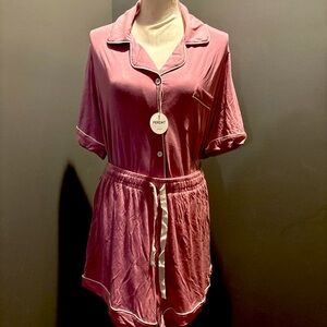 FERDAT Women’s Sleepwear Night Shirt & Shorts Pink Constellations Size XL